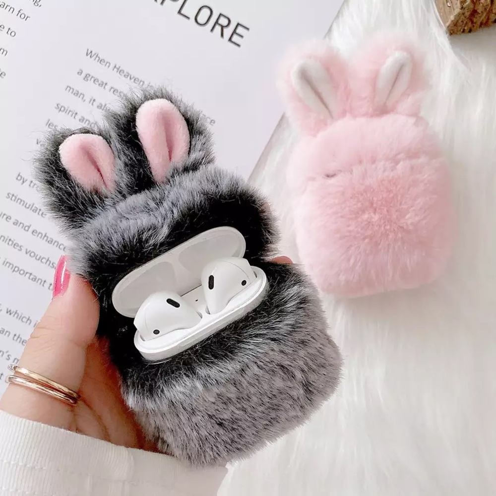 Furry bunny AirPod Case fits(1&2)